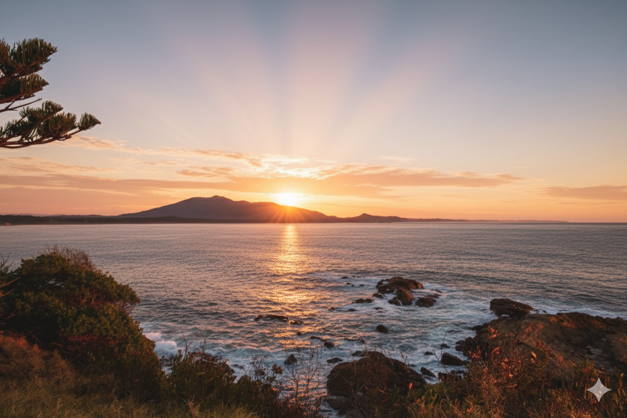Sunrise over the Bermagui coastline